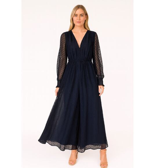 Birgitte Herskind Paula Metallic Maxi Dress 14 Blue NEW - Picture 1 of 9